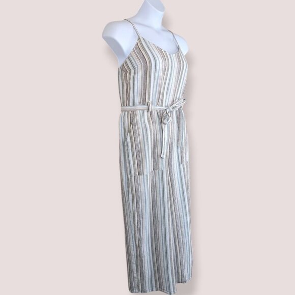 Universal Thread Linen Blend Striped Jumpsuit - Picture 2 of 8
